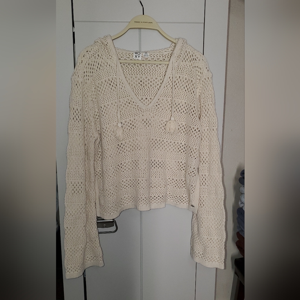 Roxy Cream Knit Pullover with Tassels